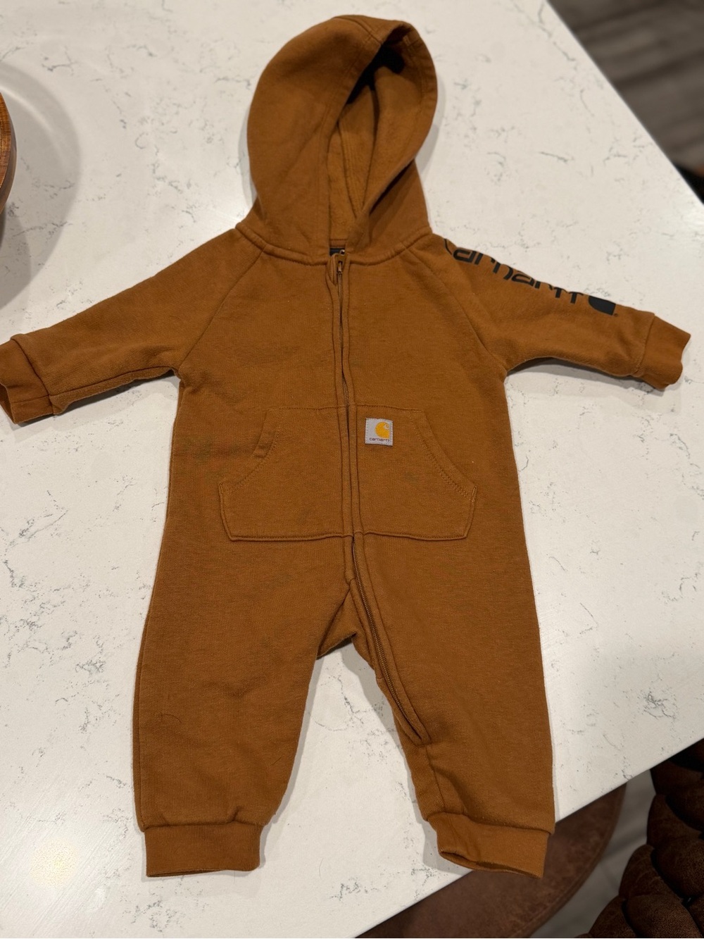 Carhartt Toddler Hooded Zip One-Piece in Brown